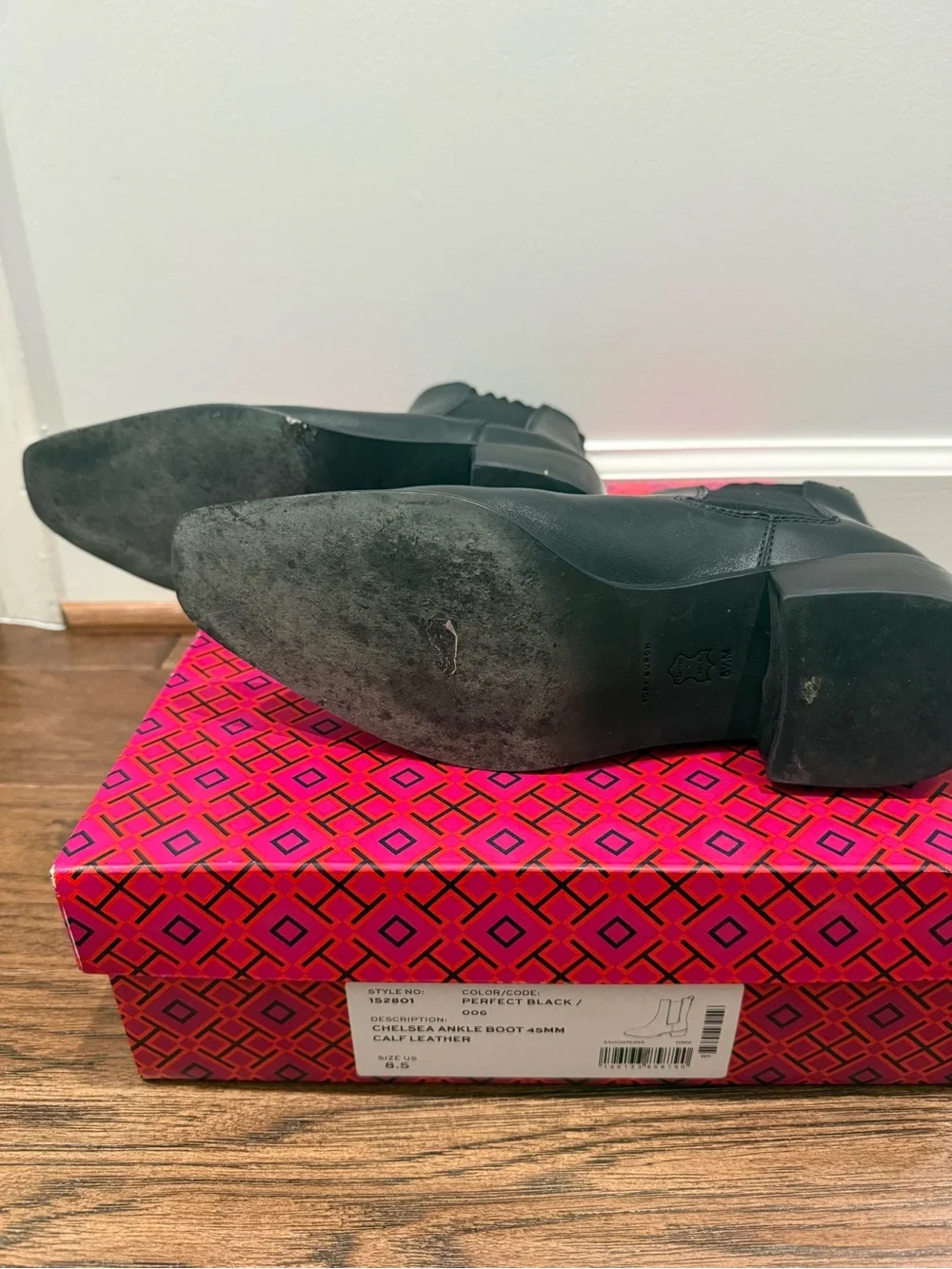 Tory Burch Black Leather Chelsea Ankle Boots